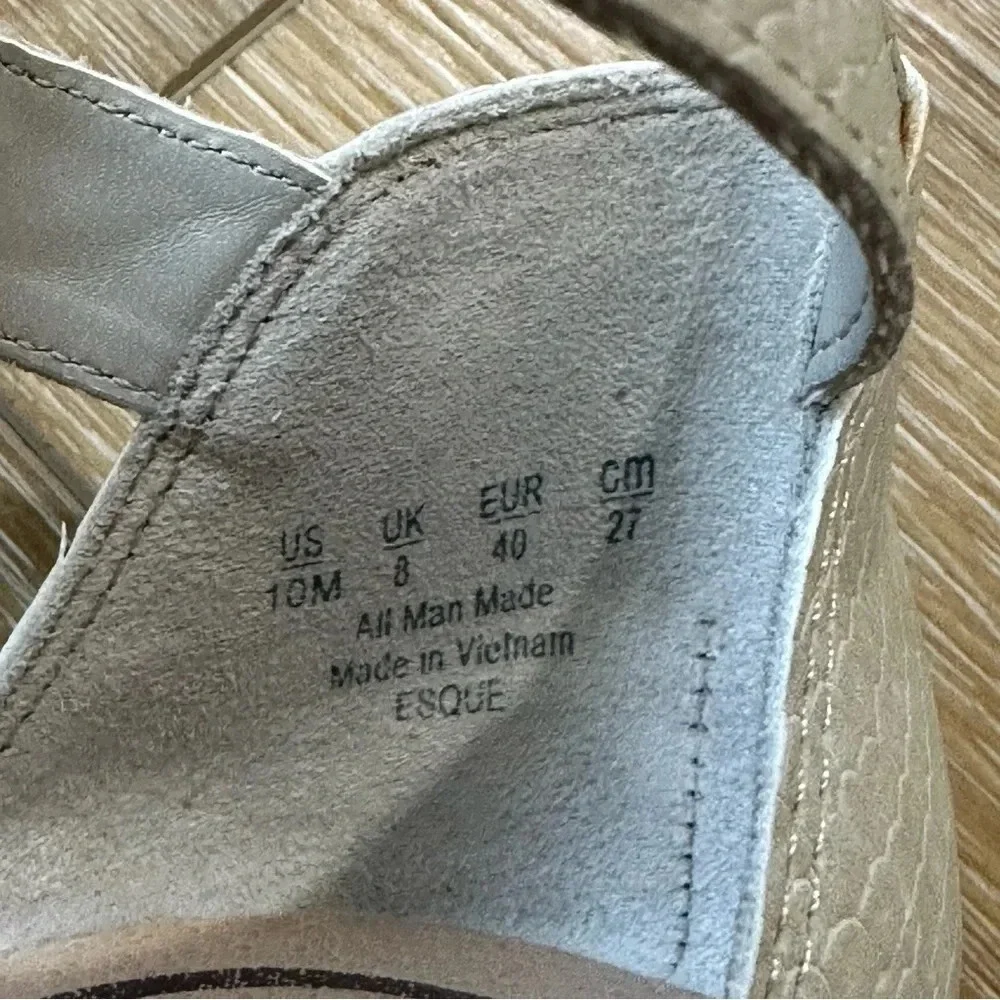 Dr. Scholl's Women's Wedge Sandal Faux Leather Grey Snake Print Size 10M GUC